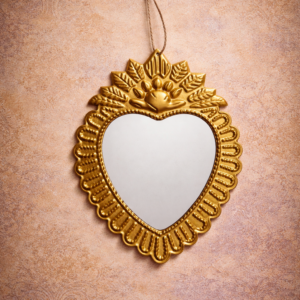 Miroir Ex-voto – Cœur sacré en laiton