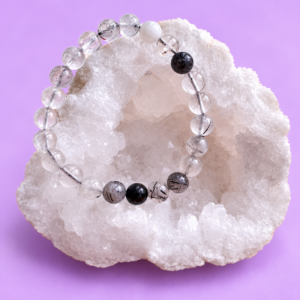 Bracelet Cristal de Roche & Tourmaline Noire